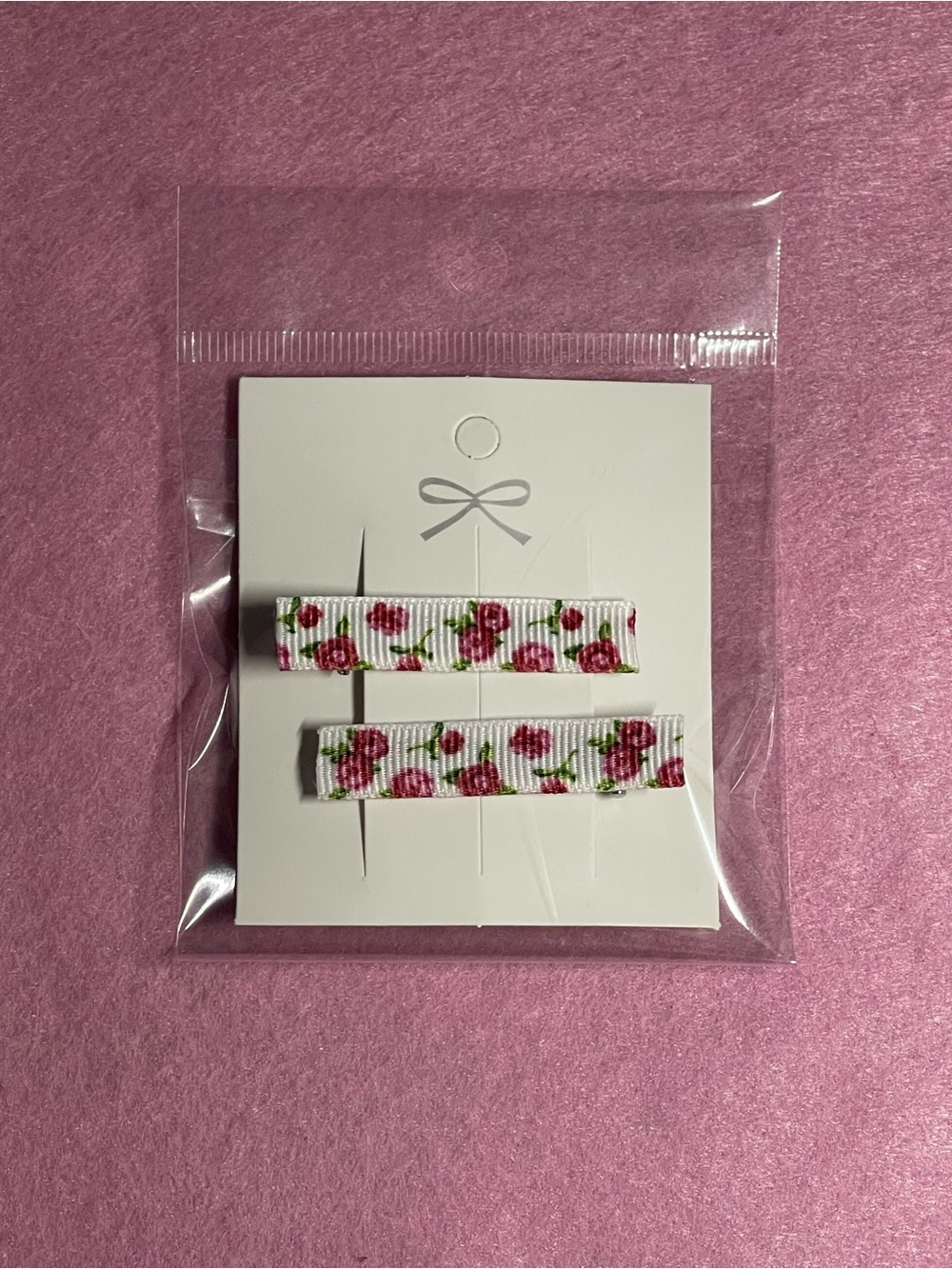 2 listings for $15 Handmade Floral Ribbon Hair Clips Pink Rose Perfect Gift